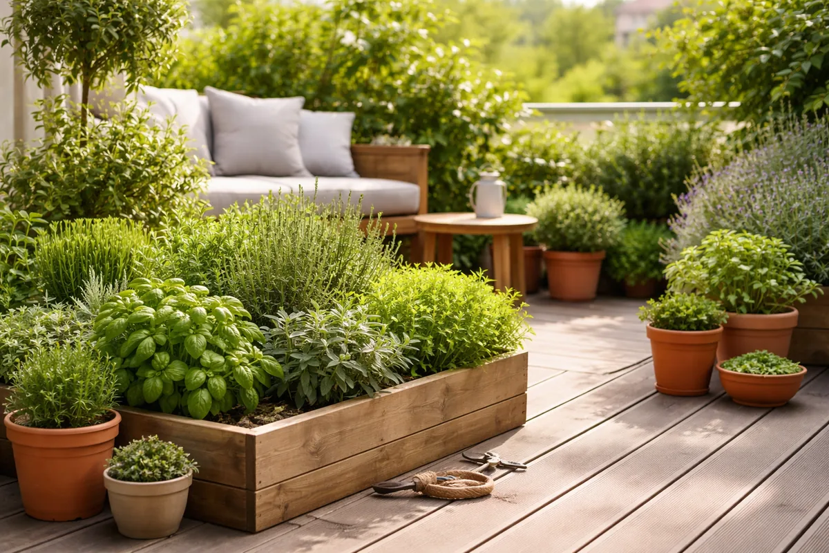 Comment aménager un jardin de terrasse avec des plantes aromatiques