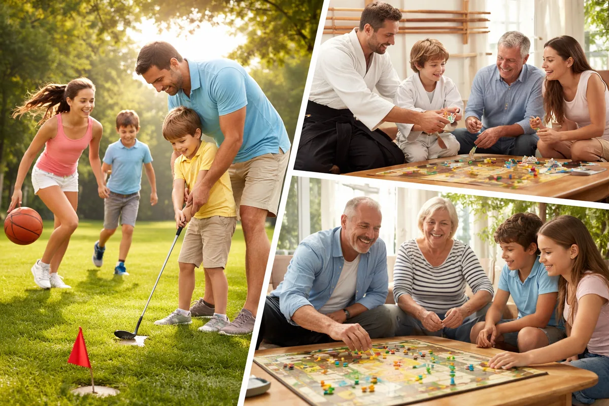 Comment pratiquer l'aïkido, le golf, le basketball et les jeux de société en famille